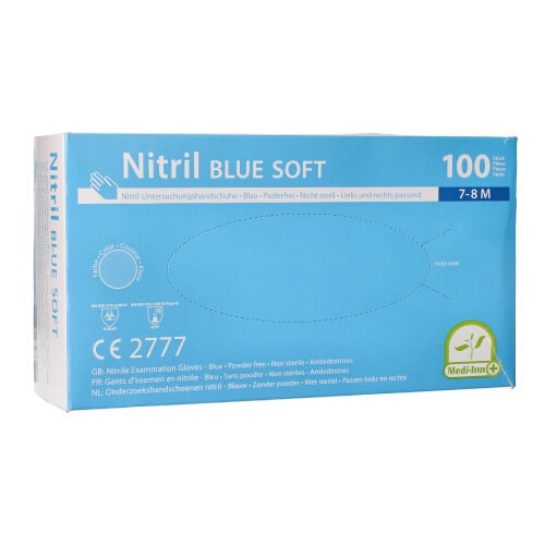 Medi-Inn® 100 "Medi-Inn®" Handschuhe, Nitril puderfrei "Blue Soft" blau Größe M