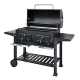 thumbnail of Holzkohlegrill HWC-K94, Grillwagen Standgrill BBQ Gartengrill mit Deckel Ablage, Stahl Emaille 110x153x60cm schwarz