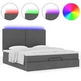 thumbnail of vidaXL Ottoman-Bett mit Matratze & LEDs Dunkelgrau 160x200 cm Stoff