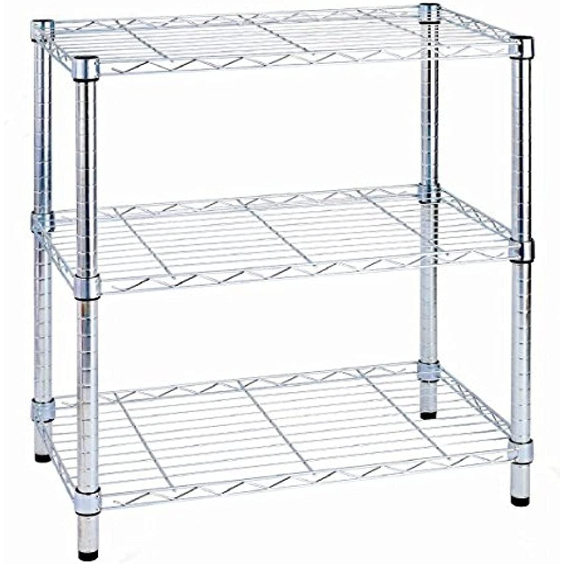 King Home Scaffale cromato in metallo a 3 ripiani cromato