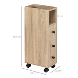 thumbnail of Armadietto da Bagno a colonna design compatto 4 ruote color rovere