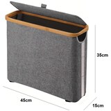 thumbnail of Cesta para Papel Higiénico de Bambú con Tapa COSHANO,  Almacenamiento para 12 Rollos, 30L Gris