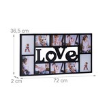 thumbnail of Relaxdays Bilderrahmen Collage LOVE, Fotorahmen 10 Bilder, Wandgalerie für Fotocollagen, HBT: 36,5 x 72 x 2 cm, schwarz