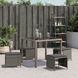 thumbnail of vidaXL Gartenhocker mit Kissen 4 Stk. Grau 41x41x36 cm Poly Rattan