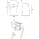 thumbnail of Set di 4 poltrone Paris in polipropilene color arancio di altissima qualità, impilabili. Marchio Grandsoleil. 58x51x80