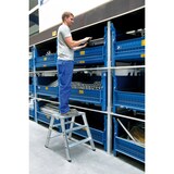 thumbnail of PROREGAL Klapppodest beidseitig begehbar | 2x2 Stufen | rutschfeste Kunststoffschuhe | Aluminium