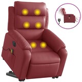 thumbnail of vidaXL Massagesessel mit Aufstehhilfe Elektrisch Weinrot Kunstleder