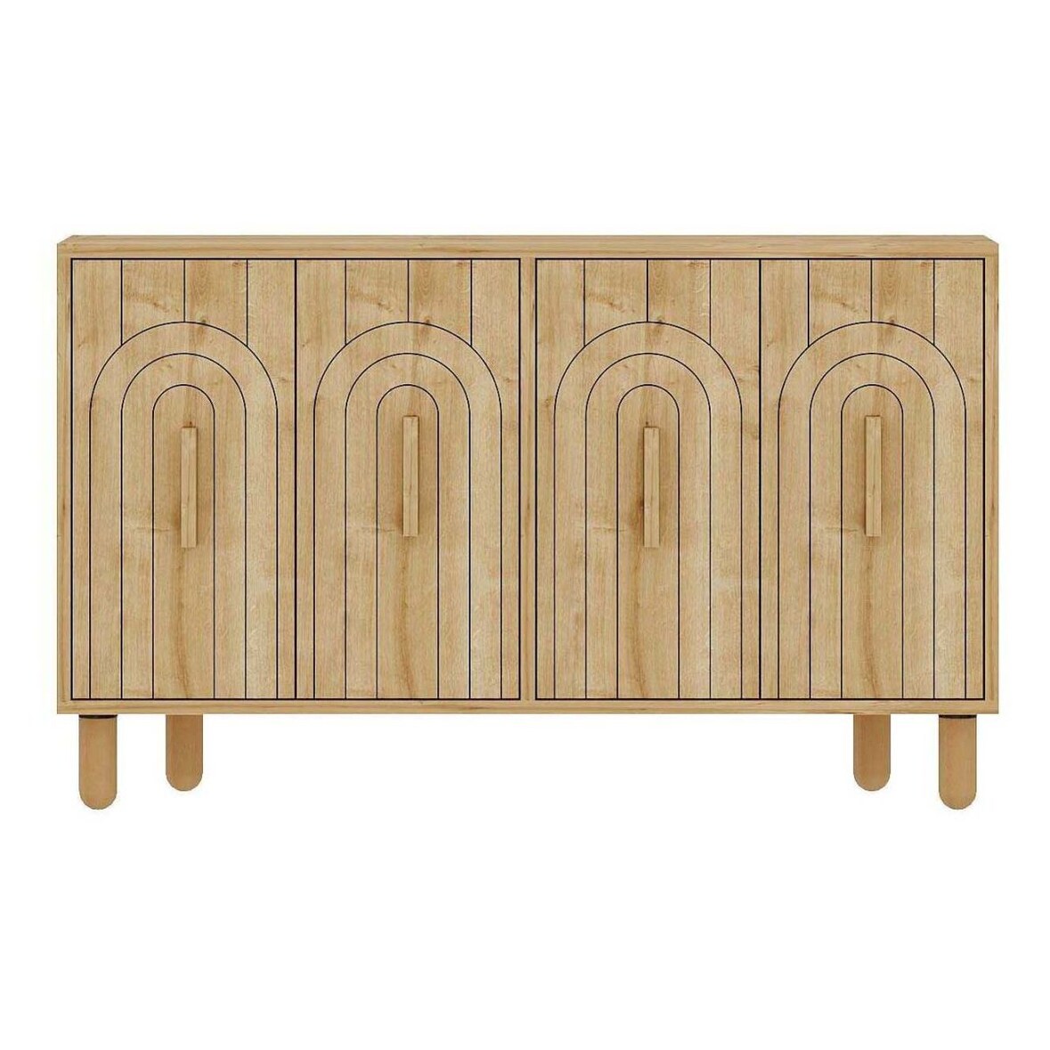 Buffet 4 portes en aggloméré Tiger chêne Hanah Home