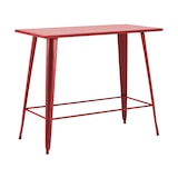 thumbnail of Table haute de jardin et 4 tabourets en métal rouge - Oviala