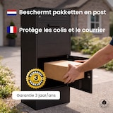 thumbnail of 4gardenz Pakketbrievenbus met apart Postvak - Anti-diefstal - Staande Pakketbox - Zwart