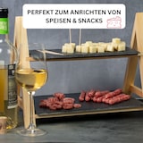 thumbnail of Westmark 2-stufige Naturschiefer-Etagère/Servier-Regal, Maße: 35,5 x 22 x 27 cm, Schiefer/Kiefer, Tapas + Friends, Anthrazit/Hellbraun, 69692260