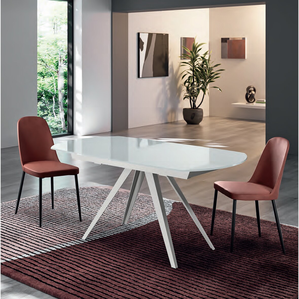 Tamara - Silla morada tacto suave 4 piezas