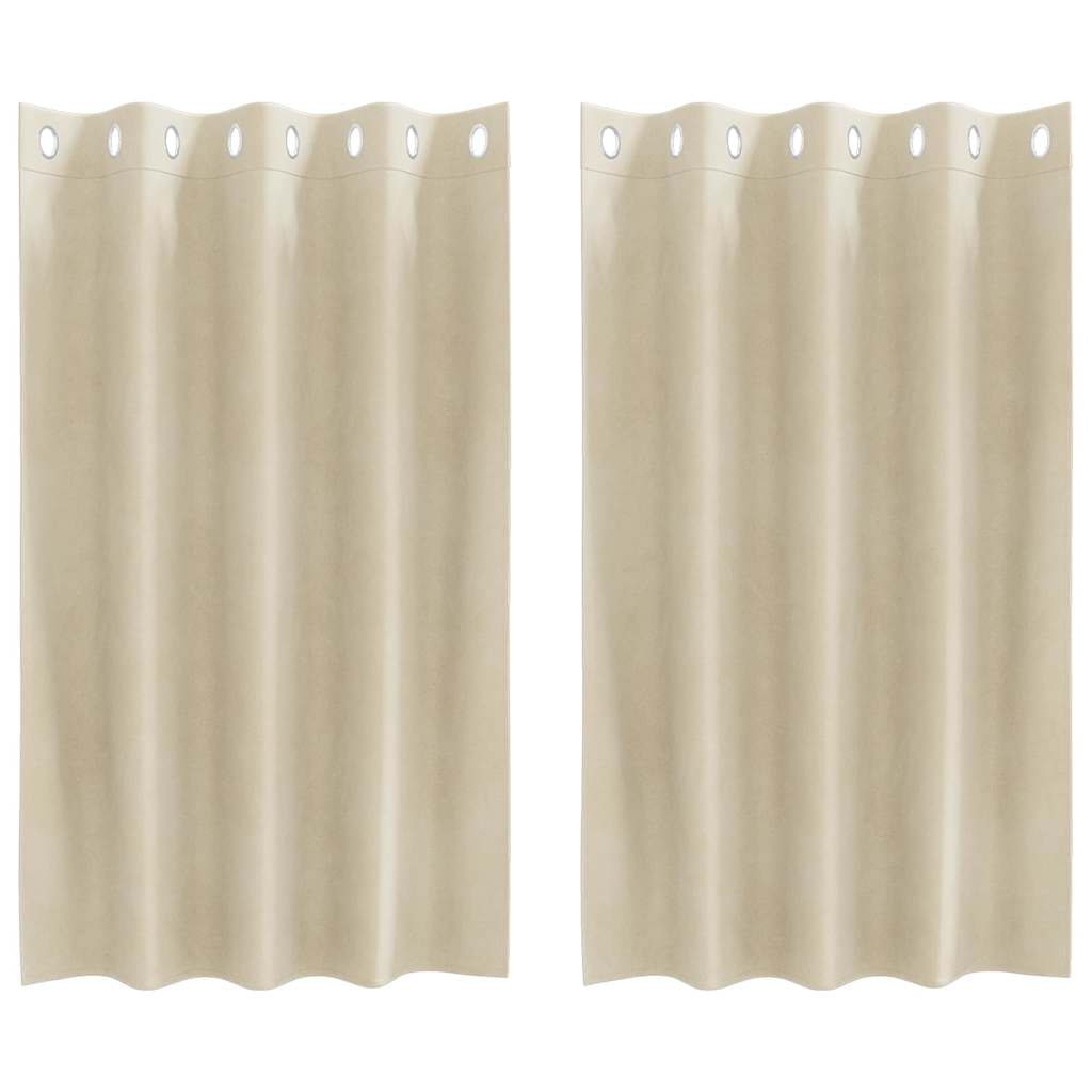 vidaXL Verdunkelungsvorhänge 2 pcs Creme 140 x 140 cm Samt