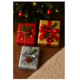 thumbnail of Kerstpapier Cadeaupapier voor Kerst - 80 grams Gecoat Papier - Rood Zilver Goud - 3 meter x 70 cm- 3 Rollen