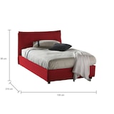 thumbnail of Dmora Doppelbett Dbegi, Bettkasten mit Stoffbezug, 100 % Made in Italy, Öffnung vorne, geeignet für Matratzen 120 x 200 cm, Rot