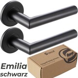 thumbnail of Türgriff SCHWARZ Türgarnitur Türdrücker Türbeschlag Türklinke Innentür Bad WC EMILY WC Garnitur-SET