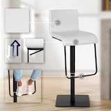 thumbnail of Banco de bar em couro sintético Limon branco/preto