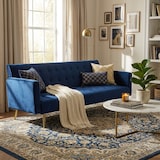 thumbnail of Divano letto moderno clic clac 3 posti in velluto gambe dorate Caullae - Blu-DL81600VELBL