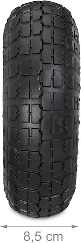 thumbnail of Relaxdays 2x Sackkarrenrad 4.1/3.5-4, luftbereifte Ersatzräder f. Bollerwagen, 16mm Achse, 136kg, 260x85mm, schwarz-gelb