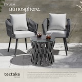 thumbnail of tectake Tuinset Lugano 3-delig Rope Design Aluminium Tafel Ø46cm 2 Stoelen Dikke Kussens Waterafstotend Buitenmeubel Set Antraciet