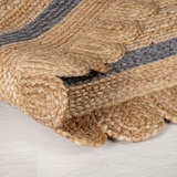 thumbnail of Einzigartiger Jute Teppich Grace, Handarbeit, von Kadima Design. Farbe: Braun-Grau, Größe: 160x160 cm