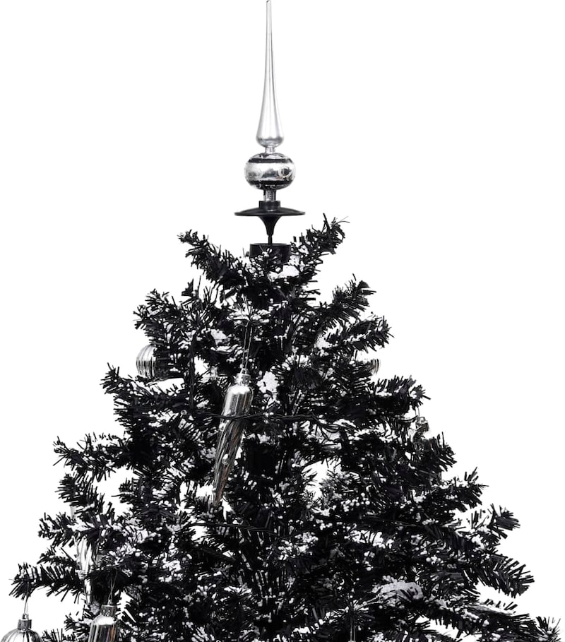 vidaXL Schneiender Weihnachtsbaum mit Schirmfuß Schwarz 170 cm PVC