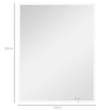 thumbnail of Espelho de Parede Decorativo 70x90 cm Espelho Retangular Espelho de Sala com 4 Ganchos Metálicos Estilo Moderno Branco