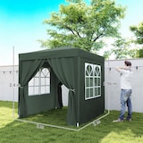 thumbnail of CCarpa plegable 2x2 m cenador de jardín con 4 paredes laterales tela Oxford 2 puertas 2 ventanas y bolsa de transporte verde