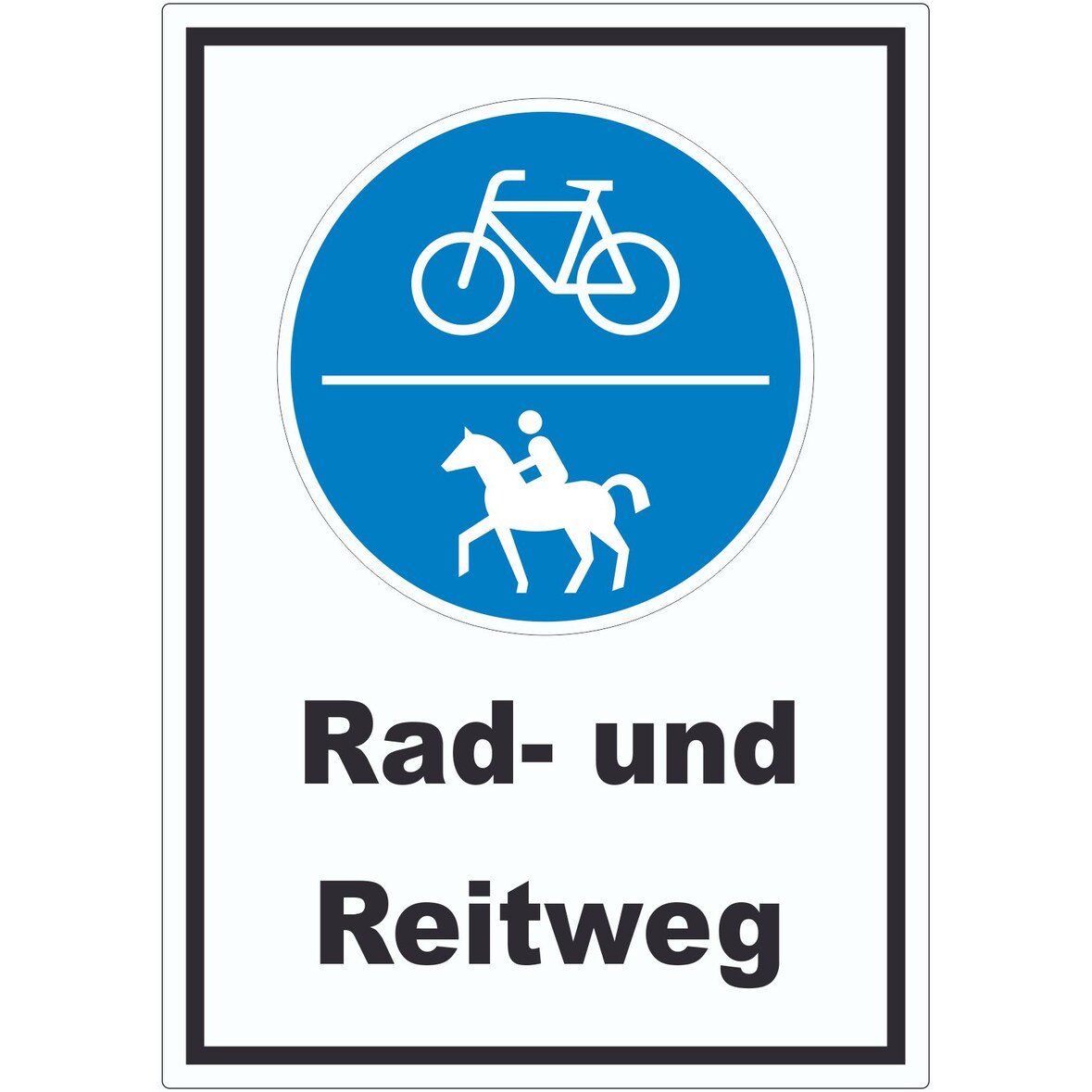 Aufkleber Rad- und Reitweg A2 (420x594mm)