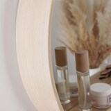 thumbnail of Miroir rond en chêne avec étagère D60cm