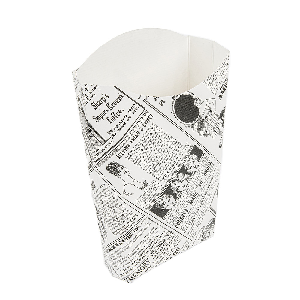 Garcia de Pou 1200 Unità - Scatoline Per Fritti 'Thepack Times' 190 G 230 G/M2 14,5X9,5X18 Cm Bianco Cartone Ondulato A Nano-Micro