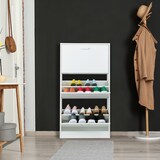 thumbnail of Relaxdays Schuhschrank, HxBxT: 113 x 60 x 24 cm, für 18 Paar, 3 Klappen, schmaler Schuhkipper, Flur Schuhkommode, weiß