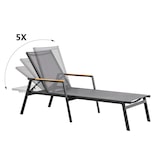 thumbnail of METRO PROFESSIONAL Espreguiçadeira Poza com função de inclinação e apoios de braços, alumínio/ teca/ textileno, antracite/ cinzento