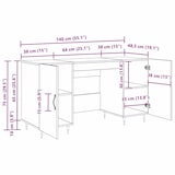 thumbnail of vidaXL Schreibtisch Artisan-Eiche 140 x 50 x 75 cm Holzwerkstoff
