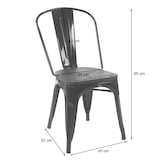 thumbnail of Set di 2 sedie HWC-A73 con seduta in legno, sedia bistrot impilabile, design industriale in metallo impilabile ~ nero