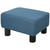 thumbnail of HOMCOM Reposapiés Salón de Tela de Lino Taburete Bajo con Asiento Acolchado Marco de Madera Patas Azul Oscuro