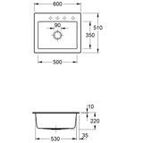 thumbnail of Villeroy&Boch Spülbecken, Küchenspüle Subway 60 S Weiß Alpin 600x510mm, Unterschrankbreite 60cm