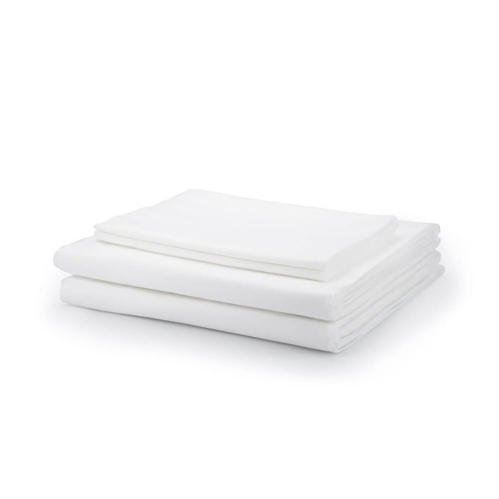 Kit lenzuola matrimoniali monouso, igieniche, soffici e morbide al tatto, e in materiale che resiste fino a due settimane (1 pezzo)