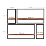 thumbnail of SIT Möbel Conjunto de prateleiras de parede|4 peças|Pavimentos em madeira de mangueira natural|Moldura sucata preta antiga|L95xP25xA75cm|09200-10