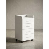 thumbnail of Rollcontainer WL5.748 40 x 70,5 x 33 cm Weiß, Schreibtisch-Container Rollschrank 4 Schubladen, Moderner Schubladencontainer mit Rollen,