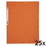 thumbnail of Exacompta  Cod. 55504E - Cartella 3 lembi con elastici in cartoncino lustré 400 g/mq - 24x32cm arancione  - Confezione da  25 pz.