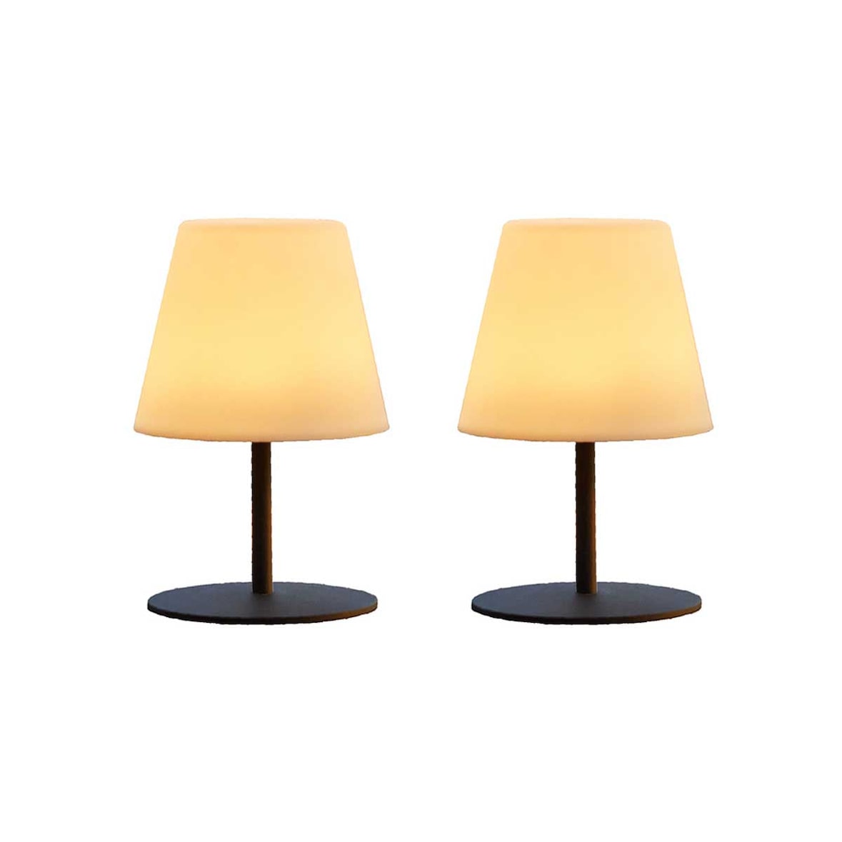 Lumisky 2 Lampes de table sans fil TWINS Gris H16cm Acier Gris