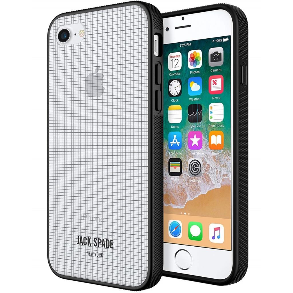 Jack Spade Graph-Check Case Clear/Black für Apple iPhone 7/8/SE 2020