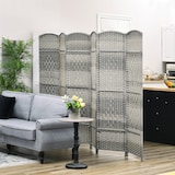 thumbnail of Biombo Dobrável de 6 Painéis Divisor de Ambientes 270x180 cm Ecrã de Privacidade de Polipropileno para Quarto Cinza Misto