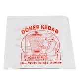 thumbnail of DayBays 12 Kg Döner-Tüten 16x16 cm weiss mit rotem Druck "DÖNER KEBAB" und Spenderbox
