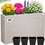 thumbnail of Casaria Poly Rattan Blumentopf herausnehmbar Creme