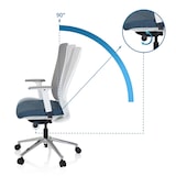 thumbnail of Cadeira de escritório profissional CHIARO T2 WHITE azul/cinzento hjh OFFICE