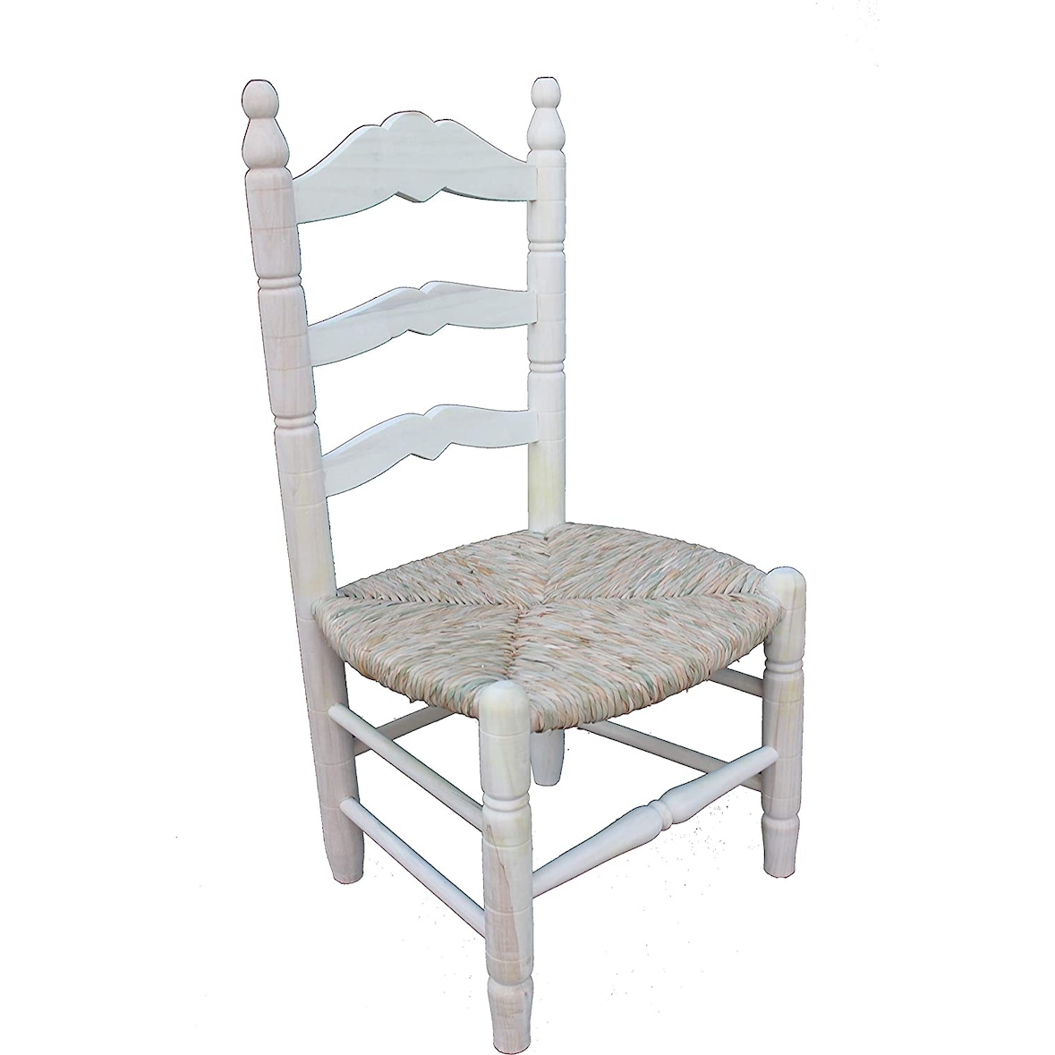 Silla Baja de Costura Asiento de Enea. Madera al Natural.