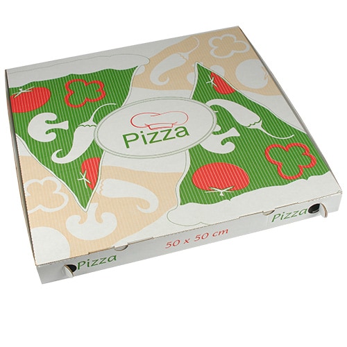 50 Cartons à pizza en cellulose "pure" rectangulaire 50 cm x 50 cm x 5 cm