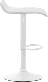 thumbnail of Décoshop26 - Set aus 2 minimalistisch designten Barhockern höhenverstellbar mit Fußstütze aus weißem PVC und weißem Metall 10_0005560